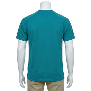 T-shirt à manches courtes pour homme, couleur turquoise, col rond, coupe classique, tricoté, décontracté, séchage rapide, couleur unie - Product Image 2