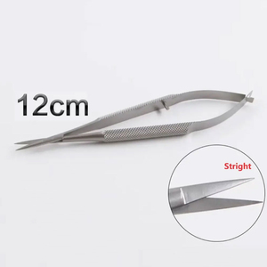 Micro-ciseaux Castroviejo courbés 12 cm, manche à ressort, instrument chirurgical ophtalmique CE OEM - Product Image 2