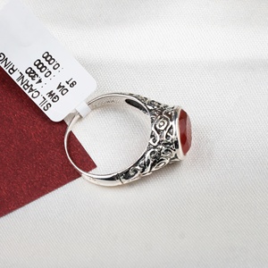 Magnifique bague vintage pour enfant en argent sterling 925 avec pierre naturelle cornaline, faite à la main, sertie en clos, certifiée - Product Image 2