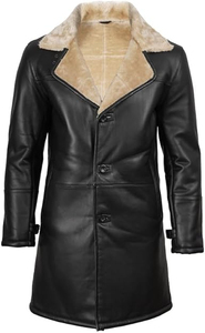 Wholesale HARAZ INTERNATIONAL Men's Genuine <b>Leather</b> Faux Fur Lining Breathable Winter Overcoat <b>Leather</b> <b>Jacket</b> <b>Long</b> | OEM/ODM - Product Image 6