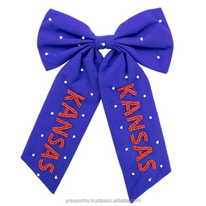 Grand nœud en satin personnalisé pour cheveux, style décontracté, avec perles et lettres Indiana, pour l'esprit scolaire des enfants, multifonctionnel, pour la danse et les fêtes, en carton - Product Image 4