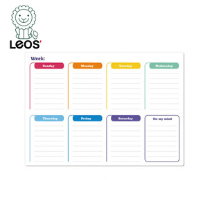 Organisateur de réfrigérateur magnétique réutilisable Leos' Tableau blanc magnétique A3 Planificateur hebdomadaire Gestion du calendrier à domicile Planification effaçable à sec - Product Image 5