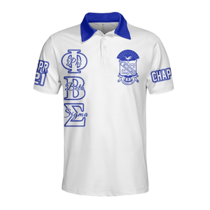 Phi Beta Sigma <b>Ringer</b> <b>T</b>-<b>Shirt</b> <b>Men</b> White Blue Short Sleeve Contrast Collar Number 14 Back Print Greek Jersey - Product Image 2