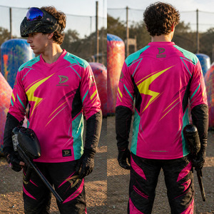 custom air soft jerseys <b>lime</b> green paintball jersey custom teamwear with rubber logo tab tournament teamwear affordable - Product Image 6