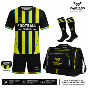 Wholesale Custom Football Sportswear Set Soccer Jersey Kit With Shorts Socks And Sports Travel Bag Breathable Soccer Uniform Set - Product Image 1