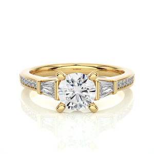 Anillo de Diamantes Creados en Laboratorio de 1.69CT al por Mayor para Mujer, Oro de 18K, 17 Piedras Redondas y Corte Esmeralda, Certificado VS1 - Product Image 5