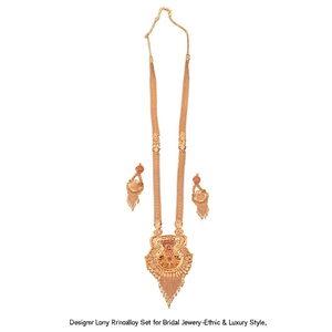 Designer Long <b>Ruby</b> <b>Necklace</b> Set for Bridal Jewelry-Ethnic & Luxury Style - Product Image 2