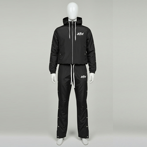 Fournisseur Vérifié Pakistan – Nouveaux Ensembles de Survêtements Décontractés en Coton Uni avec Capuche, Coupe-Vent, Personnalisables avec Logo, pour Maternité, Noir - Product Image 2