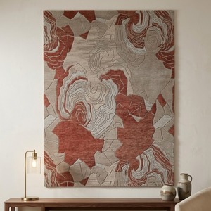Tapis en laine tufté sur mesure avec une texture riche et des détails artistiques pour un revêtement de sol intérieur élégant - Product Image 3