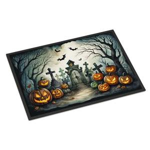Graveyard Spooky Halloween <b>Doormat</b> Non-Slip <b>Washable</b> Low Pile 24H X 36W for Front Door Entryway Indoor and Outdoor Use - Product Image 1