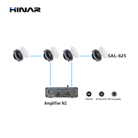 Speaker langit-langit dengan set amplifier Semi-otomatis 6.5 inci 2.1 Channel dalam Sistem Speaker Langit-langit Amplifier Kelas D Komersial