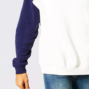 Sweat-shirt à col rond pour homme de haute qualité 100% coton, coupe classique, tricoté, décontracté, pour l'automne, blanc et bleu marine - Product Image 4