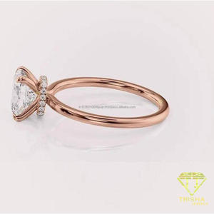 Cut Moissanite Vintage Engagement <b>Ring</b> Sterling <b>Silver</b> Hidden Halo Pav Band <b>Solitaire</b> Bridal <b>Ring</b> IGI Certified Elegant <b>Ring</b> - Product Image 3