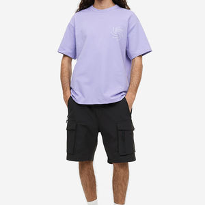 Pantalon court décontracté noir en mélange de coton durable, à cordon de serrage, séchage rapide, longueur genou, pour la course à pied, vente en gros - Product Image 5