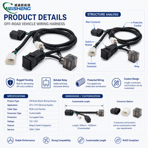 12V 24V PVC/PTFE IP67 级汽车线束，带摇杆开关和保险丝，适用于越野车 LED 灯条 - Product Image 3