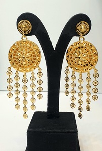 Conjunto de Collar, Pendientes y Anillo Chapados en Oro de 24K para Mujer, Diseño Clásico con Borlas Árabes, Joyería para Compromiso y Boda - Product Image 3