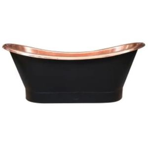Bañera Ovalada Independiente de Cobre Negro, Bañera Clásica para Baño y Spa - Product Image 1