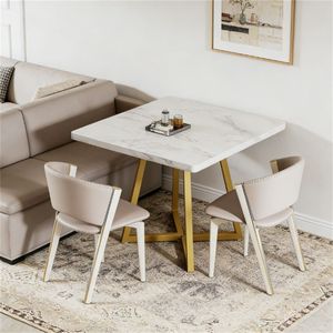 Tavolo da Pranzo Quadrato in Legno dal Design Classico per Cucina e Soggiorno, Elegante Tavolo da Cucina - Product Image 4