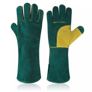 Gants de soudage en cuir de vachette renforcé avec protection du pouce et de la paume, résistants à l'abrasion, pour barbecue et four - Product Image 1