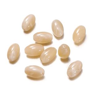 ลูกปัดเรซิ่นรูปไข่สีขาว ลูกปัดแบบหลวมสำหรับทำเครื่องประดับ - Product Image 2