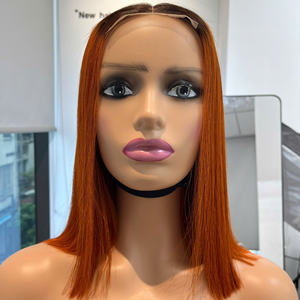 Ombre naranja Peluca de cabello humano Color crudo cabello humano vietnamita hueso de alta calidad recto Super doble dibujado - Product Image 5