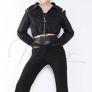 Veste courte en toile pour femme, best-seller automne-hiver, avec fermeture éclair, chaude et décontractée, en polyester/coton - Product Image 6