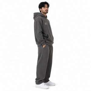 Conjunto de Sudadera con Capucha y Pantalones Jogger para Hombre, de Algodón Grueso, Estilo Urbano, Transpirable, Ropa Deportiva Informal, Venta al Por Mayor - Product Image 2