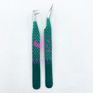 Professional High Volume Stainless Steel <b>DIY</b> Cluster Lash Extension Set Curved Tip Precision Durable Eyelash Tweezers - Product Image 2