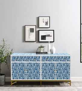 Meuble de salon de luxe sur mesure au design moderne avec incrustations en os, fabriqué par Novelty Furniture India - Product Image 3