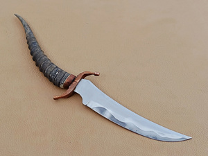 มีดล่าสัตว์ Deer Impala Horn ทำจากเหล็กกล้าคาร์บอนสูง ปลายใบมีดแบบ Clip Point ใบมีดตรง พร้อมปลอกหนัง ใบมีดแบบ Fixed Blade สำหรับกิจกรรมกลางแจ้ง ตั้งแคมป์ และตกแต่ง - Product Image 6