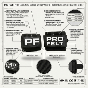 Muñequeras Rígidas de Algodón y Poliéster de 16 Pulgadas para Levantamiento de Pesas, Entrenamiento de Fuerza, Gimnasio, Soporte para Muñecas - Product Image 2