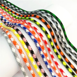 เชือกผูกแบบแบนลายฮาวด์ทูธสำหรับเสื้อผ้า คุณภาพสูง โพลีเอสเตอร์ ปลายยางและทองเหลือง อุปกรณ์ตกแต่งเสื้อผ้า โลโก้แบบนูน/สกรีน - Product Image 3