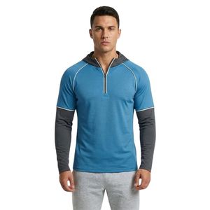 Custom Men's <b>Running</b> <b>Hoodie</b> Polyester Spandex Athletic Pullover with Lightweight Stretch Construction for Training - Product Image 5