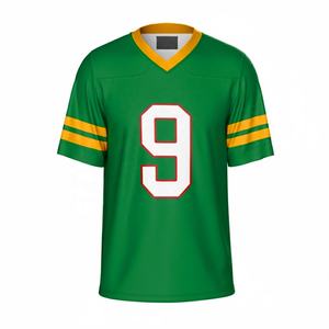 Maillot de football américain imprimé respirant antibactérien de haute qualité, col en V, manches courtes, taille personnalisée, unisexe - Product Image 2