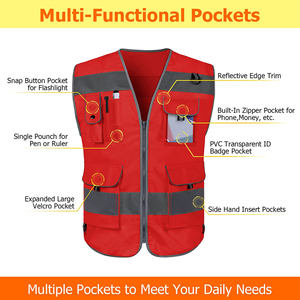 Gilet réfléchissant personnalisé avec logo, haute visibilité, vêtements de travail de sécurité pour la construction industrielle, fabricant OEM - Product Image 4