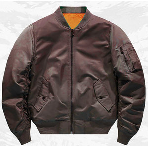 DAIZEN STAR Men's Olive Green Bomber Jacket Solid Color Zipper Closure Turn-down Collar Waterproof Canvas Windproof Casual Front - Product Image 5