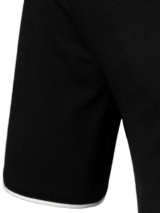 Men's Customized Black Short Sleeve <b>Polo</b> <b>Shirt</b> with Front Logo Heat Transfer Printed Casual Knitted Polyester Cotton Summer Wear - Product Image 6