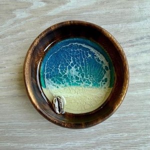 Resin and wood bowl <b>epoxy</b> handmade decorative fruit bowl modern home decor glossy finish <b>table</b> centerpiece - Product Image 4