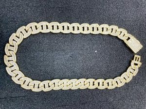 Collar de Cadena Cubana para Hombre de Alta Calidad, Bicolor, Estilo Hip Hop Bling, con Diamantes Cultivados en Laboratorio, Chapado en Oro sobre Plata de Ley - Product Image 3