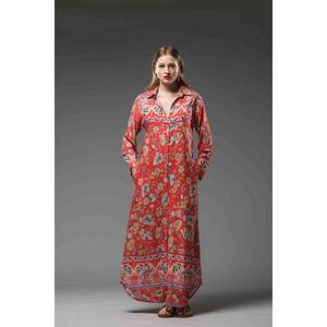 เดรสยาวพิมพ์ลายดอกไม้สไตล์โกธิคสำหรับผู้หญิง  ชุดเดรสทรงหลวมแบบไม่มีแขน  ติดกระดุม  ลำลองสไตล์โบฮีเมียน  เหมาะสำหรับฤดูใบไม้ร่วง - Product Image 1