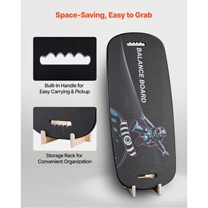 Tavola di Equilibrio in Legno Premium 2 in 1 con Fermo Magnetico e Rullo in ABS per Bambini e Adulti - Attrezzatura per Allenamento dell'Equilibrio - Product Image 5