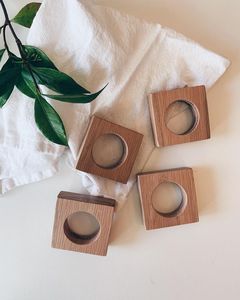 Handmade Stocked Eco-Friendly MDF Wooden Napkin Rings Natural <b>Rustic</b> <b>Farmhouse</b> American Style Customized Size <b>Dining</b> <b>Table</b> Decor - Product Image 5