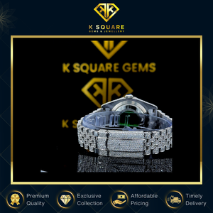 Vente exclusive de montres unisexes en acier inoxydable de luxe, résistantes à l'eau, avec mouvement automatique à quartz et diamants - Product Image 4