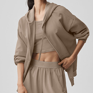 <b>Women's</b> Fashion <b>Zip</b> <b>Up</b> Hoodie <b>Jacket</b> Cotton Fleece Casual Streetwear Outerwear Coat - Product Image 1