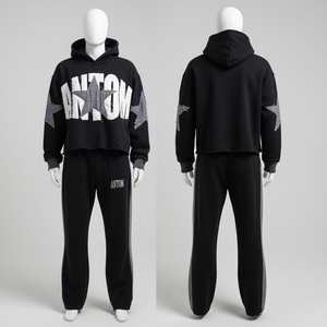 Vente en gros pour fabricants : Sweat à capuche unisexe personnalisé en molleton de coton, grande taille, style streetwear hiver, avec broderie appliquée - Product Image 1