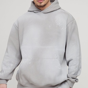 Conjunto Deportivo Gris para Hombre con Capucha, Sudadera Holgada de Corte Largo y Pantalones con Bolsillos Laterales, Transpirable, de Algodón, para Otoño - Product Image 4