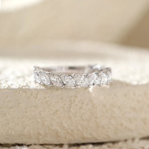 925 Sterling Silver Gold <b>Adjustable</b> Lab Grown Diamond Statement <b>Ring</b> Elegant Luxury Jewelry Brilliant Stone Setting - Product Image 1
