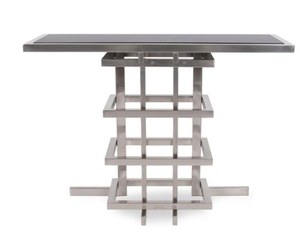 Modern Hotel-Style Metal <b>Console</b> <b>Table</b> with Storage Rectangular Design Decorative Geometric <b>Legs</b> for Entryway - Product Image 1