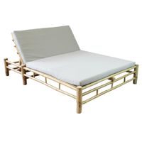 Chaise longue en bambou pliable et réglable, avec cadre solide naturel, confortable pour l'intérieur et l'extérieur, idéale pour les hôtels.
