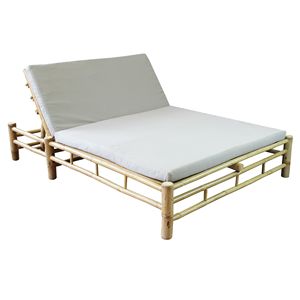 Wholesale Bamboo Sunbed Adjustable Back Foldable Lounger Natural Solid <b>Frame</b> Comfortable Outdoor Indoor Relaxing Bed for Hotel - Product Image 3